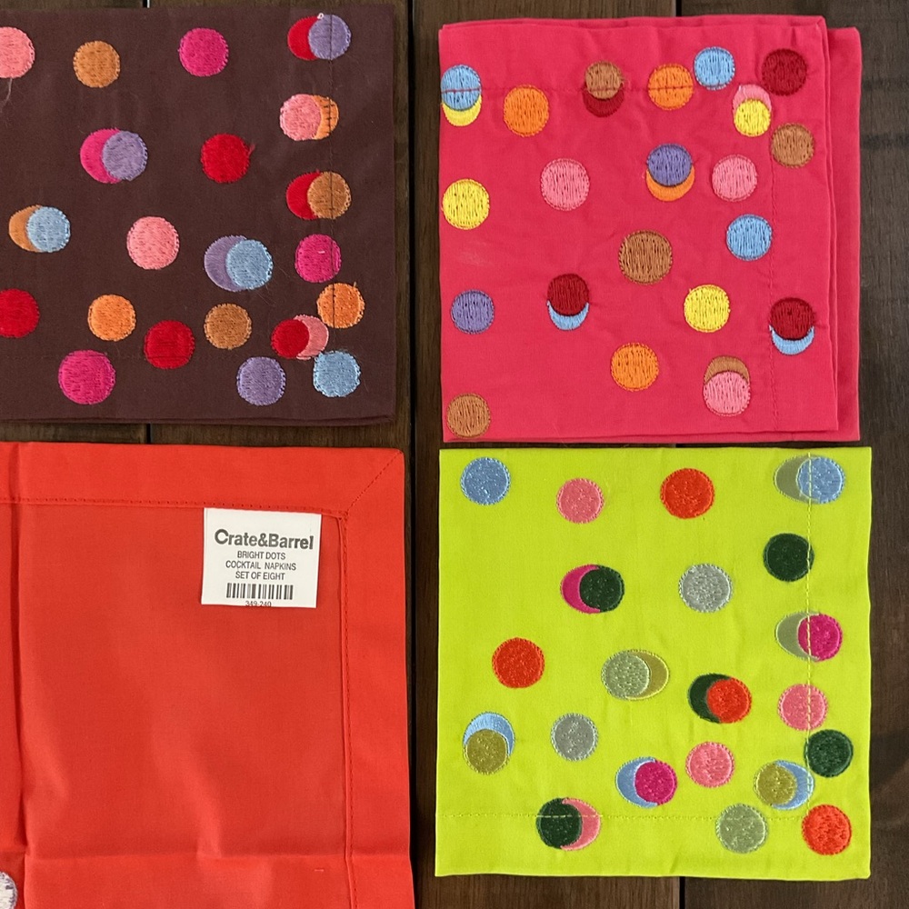 Crate&Barrel Colorful Polka Dot Cocktail Napkins (Set of 16) - Picture 3 of 3